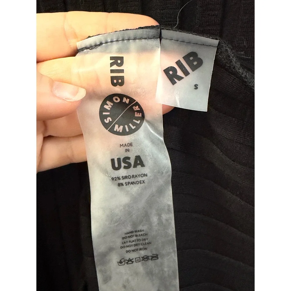 Simon Miller Black Ribbed Maxi Dress Long Sleeve Boat Neck Siro Rayon Small - Picture 4 of 6